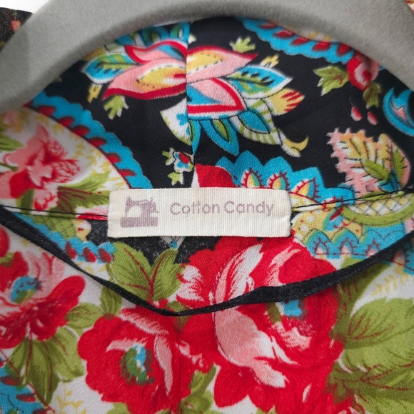COTTON CANDY Floral Paisley Kimono, Vibrant Colors, Oversized Fit, XL XXL - Picture 8 of 12